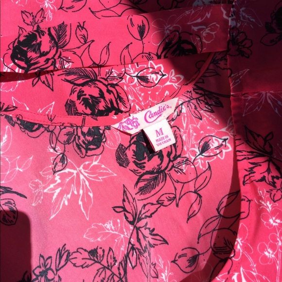 Floral Pink/Black Dress Scoop Back Medium - Picture 5 of 5